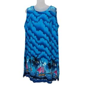 Club Z Collection Blue Tropical Print Dress